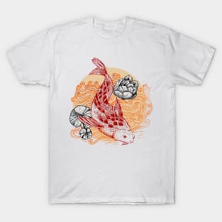 Koi Fish and lotus flowers T-Shirt